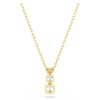 Pingente Stilla Attract, corte redondo, branco, banhado a dourado