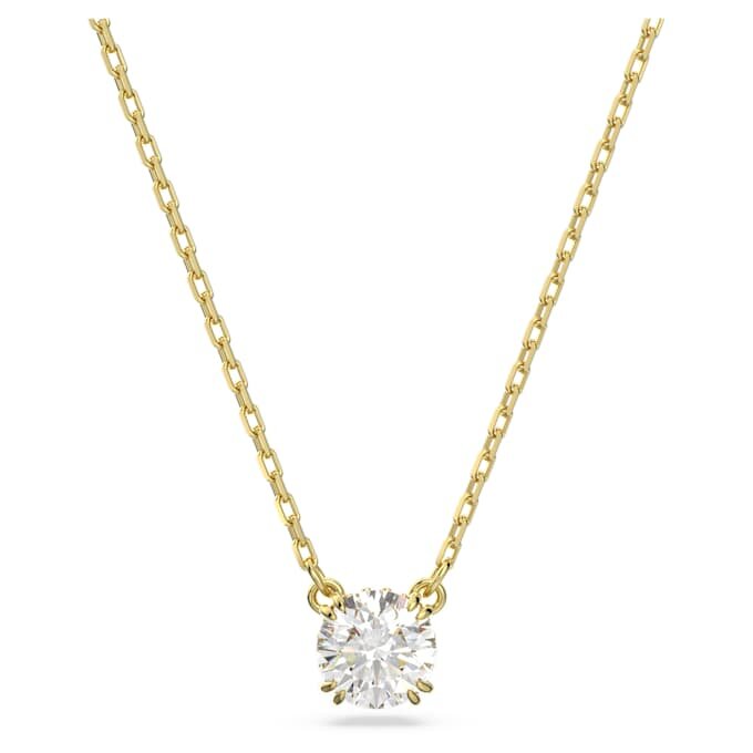 Pingente Stilla de corte redondo, branco, banhado a ouro Pingente Stilla de corte redondo, branco, banhado a ouro