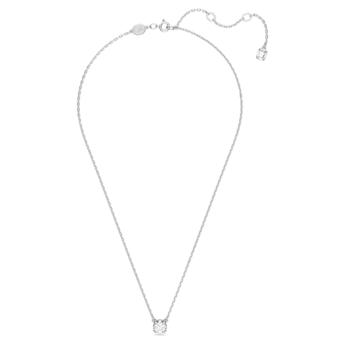 Pingente Stilla de corte redondo, branco, banhado a ródio Pingente Stilla de corte redondo, branco, banhado a ródio
