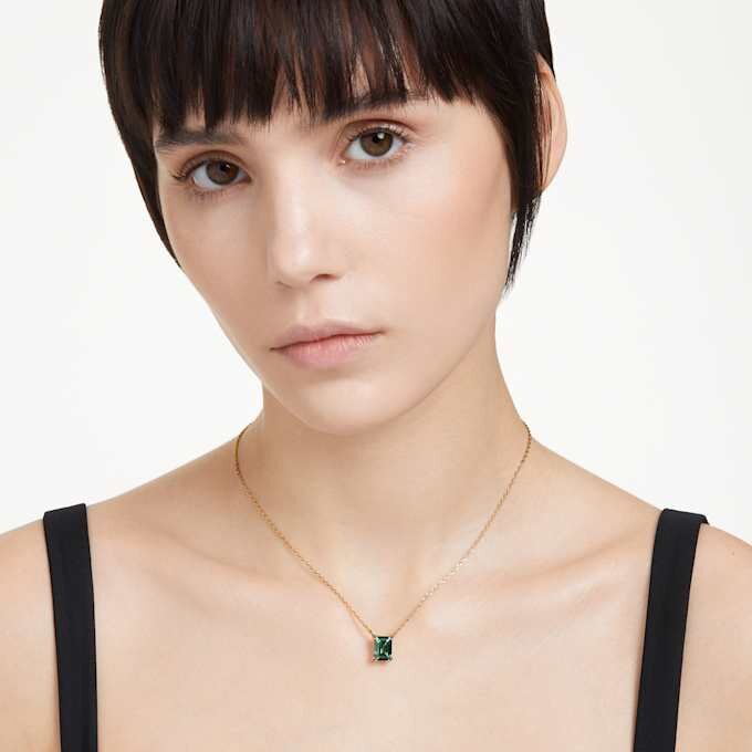 Pingente Stilla de corte retangular, verde, banhado a ouro Pingente Stilla de corte retangular, verde, banhado a ouro