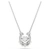 Pingente Symbolica com pérola de cristal, corte redondo, pavé, ferradura, branco, banhado a ródio Pingente Symbolica com pérola de cristal, corte redondo, pavé, ferradura, branco, banhado a ródio