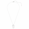 Pingente Symbolica com pérola de cristal, corte redondo, pavé, ferradura, branco, banhado a ródio Pingente Symbolica com pérola de cristal, corte redondo, pavé, ferradura, branco, banhado a ródio