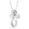 Pingente Symbolica com pérola de cristal, corte redondo, pavé, ferradura, branco, banhado a ródio Pingente Symbolica com pérola de cristal, corte redondo, pavé, ferradura, branco, banhado a ródio