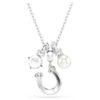 Pingente Symbolica com pérola de cristal, corte redondo, pavé, ferradura, branco, banhado a ródio Pingente Symbolica com pérola de cristal, corte redondo, pavé, ferradura, branco, banhado a ródio