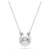 Pingente Symbolica com pérola de cristal, corte redondo, pavé, ferradura, branco, banhado a ródio Pingente Symbolica com pérola de cristal, corte redondo, pavé, ferradura, branco, banhado a ródio