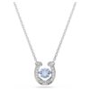Pingente Symbolica, corte redondo, pavé, ferradura, azul, banhado a ródio Pingente Symbolica, corte redondo, pavé, ferradura, azul, banhado a ródio