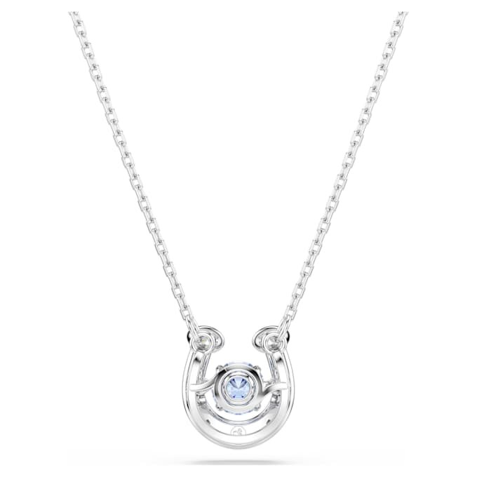 Pingente Symbolica, corte redondo, pavé, ferradura, azul, banhado a ródio Pingente Symbolica, corte redondo, pavé, ferradura, azul, banhado a ródio