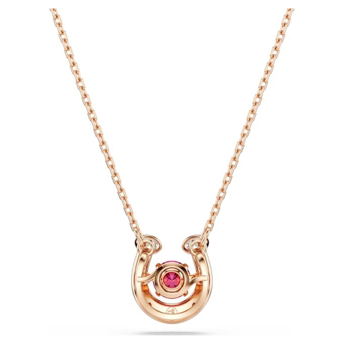 Pingente Symbolica, corte redondo, pavé, ferradura, vermelho, banhado a ouro rosa Pingente Symbolica, corte redondo, pavé, ferradura, vermelho, banhado a ouro rosa