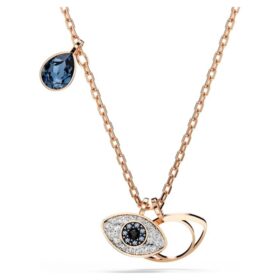Pingente Symbolica Eye, multicolorido, banhado a ouro rosa