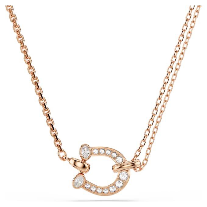 Pingente Symbolica Pavé, Ferradura, Branco, Banhado a Ouro Rosa Pingente Symbolica Pavé, Ferradura, Branco, Banhado a Ouro Rosa