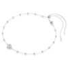 Pingente Una Angelic com corte redondo, motivos em ambos os lados, branco, banhado a ródio Pingente Una Angelic com corte redondo, motivos em ambos os lados, branco, banhado a ródio