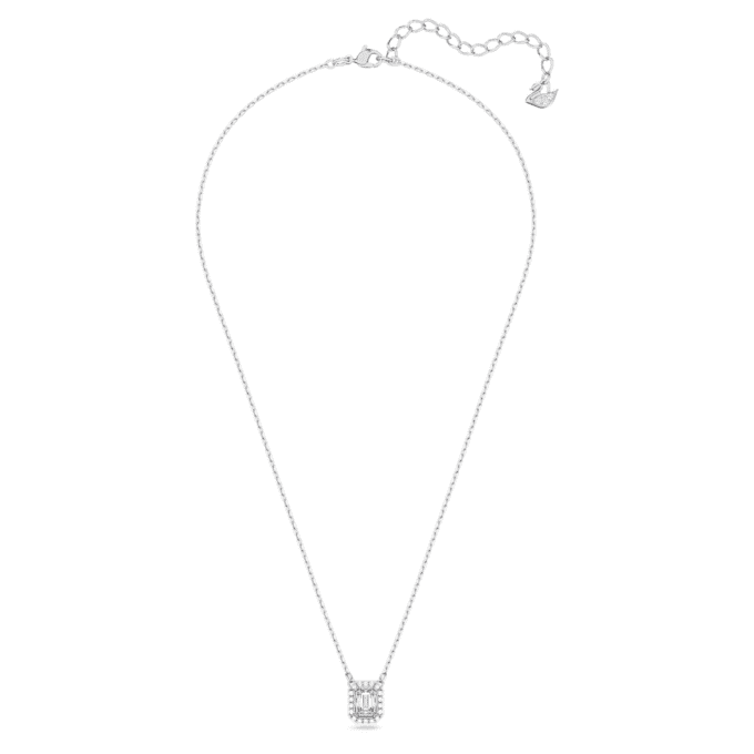Pingente Una com corte octogonal, branco, banhado a ródio Pingente Una com corte octogonal, branco, banhado a ródio