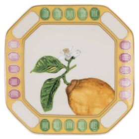 Porcelana Idyllia Vide Poche, motivo com estampado de cristal, limão, amarelo Porcelana Idyllia Vide Poche, motivo com estampado de cristal, limão, amarelo