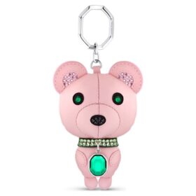 Porta-chaves com ícone de urso, multicolorido, aço inoxidável
