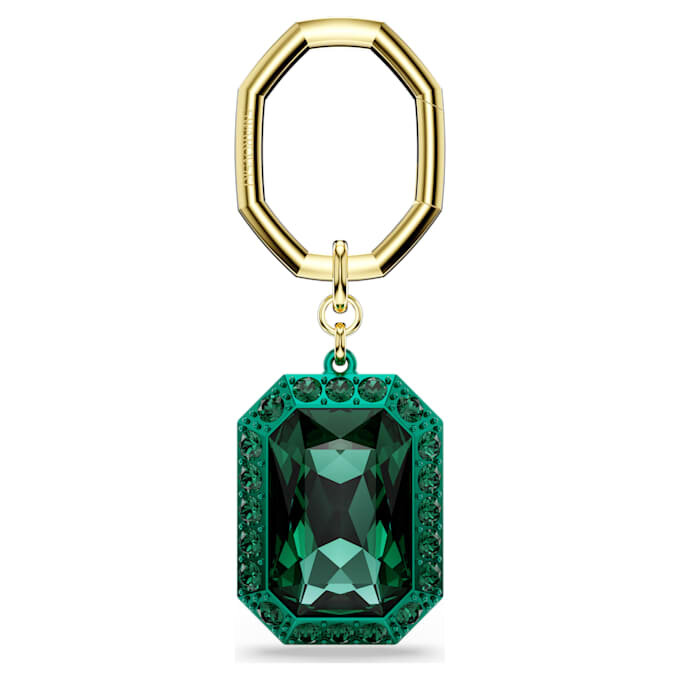 Porta-chaves com corte octogonal, verde, acabamento em metais misturados Porta-chaves com corte octogonal, verde, acabamento em metais misturados