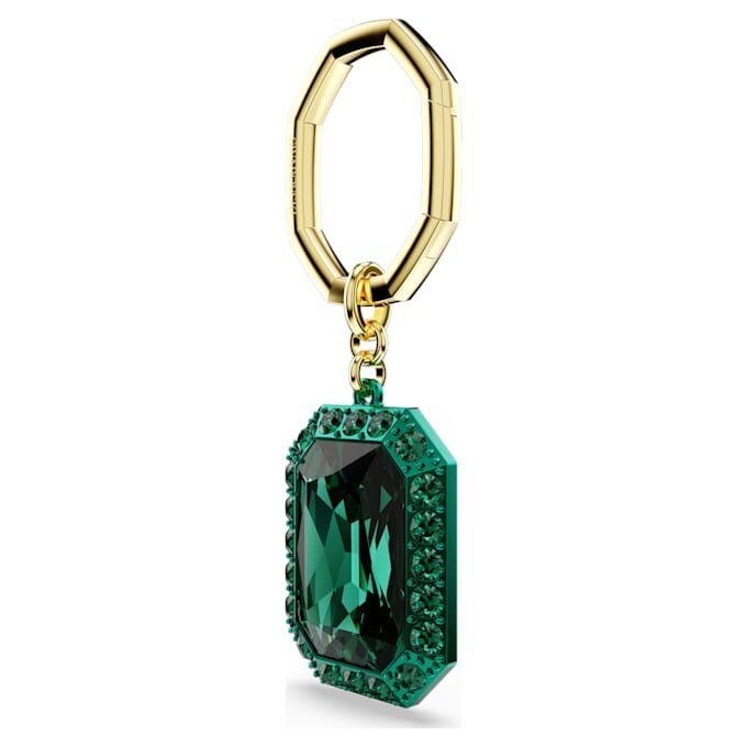 Porta-chaves com corte octogonal, verde, acabamento em metais misturados Porta-chaves com corte octogonal, verde, acabamento em metais misturados