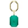 Porta-chaves com corte octogonal, verde, acabamento em metais misturados Porta-chaves com corte octogonal, verde, acabamento em metais misturados