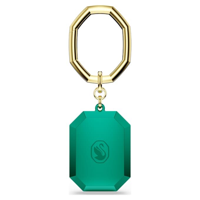 Porta-chaves com corte octogonal, verde, acabamento em metais misturados Porta-chaves com corte octogonal, verde, acabamento em metais misturados
