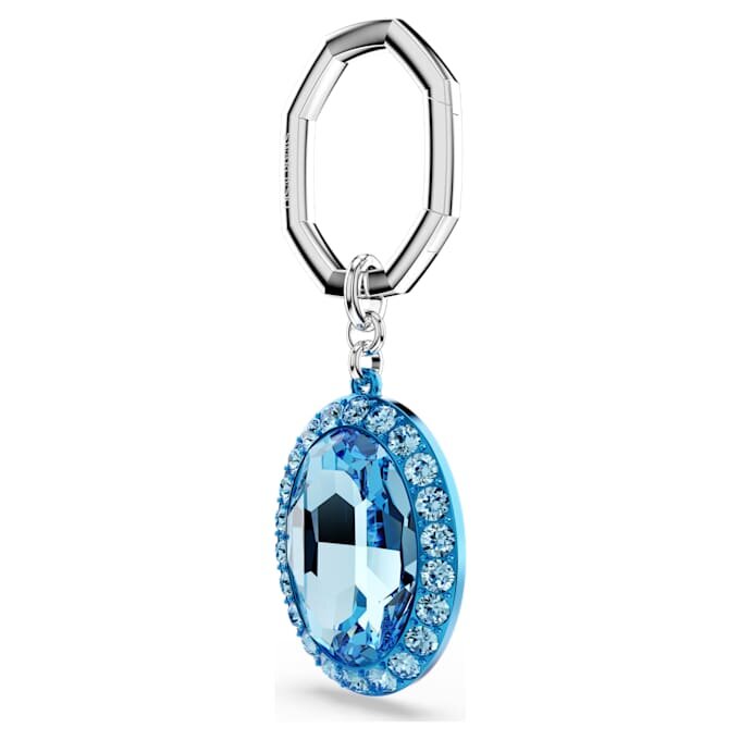 Porta-chaves com corte oval, azul, acabamento em metais misturados Porta-chaves com corte oval, azul, acabamento em metais misturados