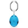 Porta-chaves com corte oval, azul, acabamento em metais misturados Porta-chaves com corte oval, azul, acabamento em metais misturados