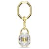 Porta-chaves com corte oval, branco, banhado a dourado Porta-chaves com corte oval, branco, banhado a dourado