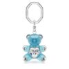 Porta-chaves Teddy Bear, azul, banhado a ródio