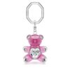 Porta-chaves Teddy Bear, rosa, banhado a ródio