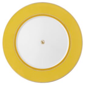 Prato de jantar Signum em porcelana, amarelo