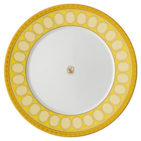 Prato de jantar Signum em porcelana, amarelo