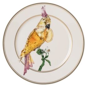 Prato de pão Idyllia em porcelana, com motivo «Crystal Print», cacatua, multicolorido