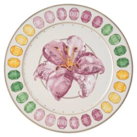 Prato de serviço Idyllia em porcelana, motivo com estampado de cristal, lírio, multicolorido