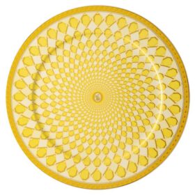 Prato de serviço Signum em porcelana, grande, amarelo