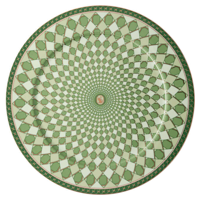 Prato de serviço Signum em porcelana, grande, verde Prato de serviço Signum em porcelana, grande, verde