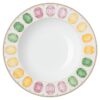 Prato de sopa Idyllia em porcelana, com motivo de cristal, pedras preciosas, multicolorido