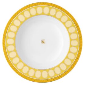 Prato de sopa Signum em porcelana, amarelo