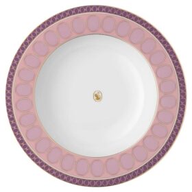 Prato de sopa Signum em porcelana, rosa