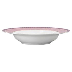 Prato de sopa Signum em porcelana, rosa