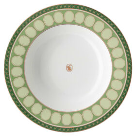 Prato de sopa Signum em porcelana, verde