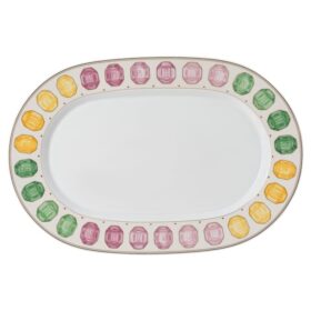 Prato Idyllia em porcelana, com motivo de cristais, pedras preciosas, grande, multicolorido