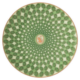 Prato Signum de porcelana, pequeno, verde