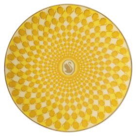 Prato Signum em porcelana, pequeno, amarelo