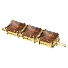Prolongador Millenia com corte quadrado, castanho, banhado a ouro Prolongador Millenia com corte quadrado, castanho, banhado a ouro