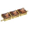 Prolongador Millenia com corte quadrado, castanho, banhado a ouro