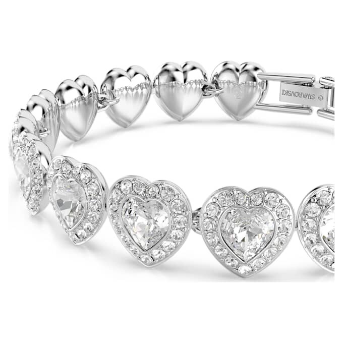 Pulseira Ariana Grande X Swarovski com cortes mistos, coração, branca, banhada a ródio Pulseira Ariana Grande X Swarovski com cortes mistos, coração, branca, banhada a ródio