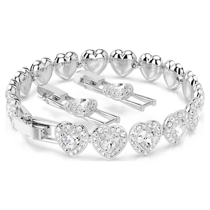 Pulseira Ariana Grande X Swarovski com cortes mistos, coração, branca, banhada a ródio Pulseira Ariana Grande X Swarovski com cortes mistos, coração, branca, banhada a ródio