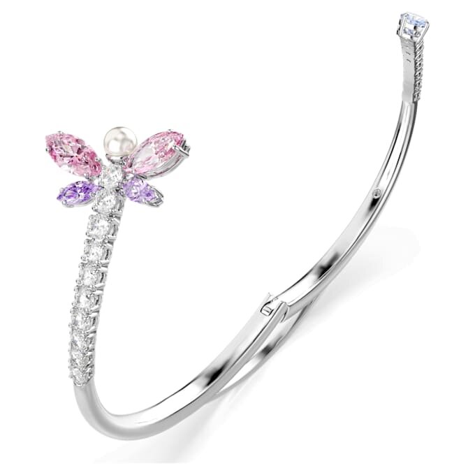 Pulseira Ariana Grande X Swarovski com cortes mistos, libélula, multicolorida, banhada a ródio Pulseira Ariana Grande X Swarovski com cortes mistos, libélula, multicolorida, banhada a ródio