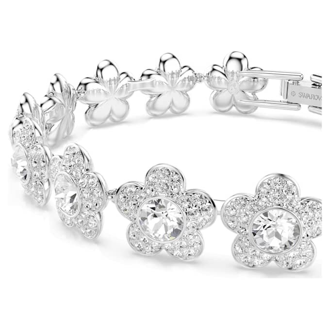 Pulseira Ariana Grande X Swarovski, corte redondo, flor, branca, banhada a ródio Pulseira Ariana Grande X Swarovski, corte redondo, flor, branca, banhada a ródio