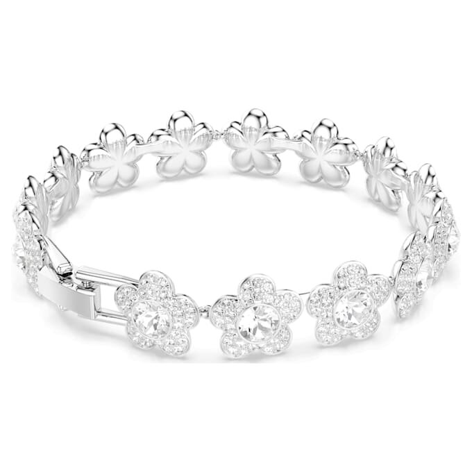 Pulseira Ariana Grande X Swarovski, corte redondo, flor, branca, banhada a ródio Pulseira Ariana Grande X Swarovski, corte redondo, flor, branca, banhada a ródio