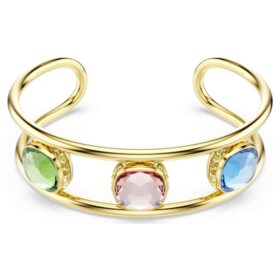 Pulseira Chroma com corte em almofada, multicolorida, banhada a ouro