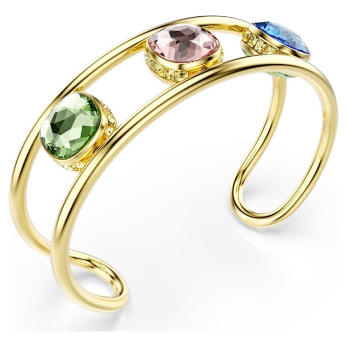 Pulseira Chroma com corte em almofada, multicolorida, banhada a ouro Pulseira Chroma com corte em almofada, multicolorida, banhada a ouro